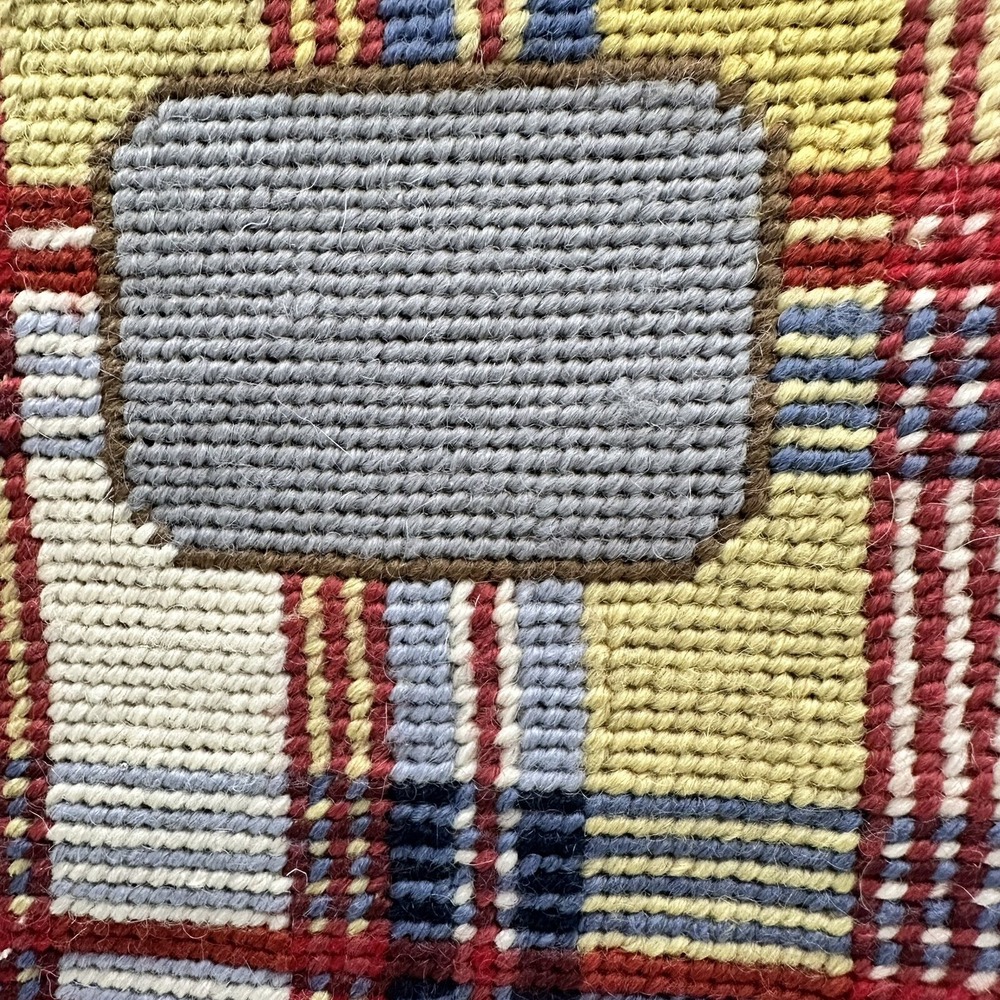 Lands End Needlepoint Plaid Journal Cover Navy Blue Canvas Snap Closure Anchor - Picture 2 of 8